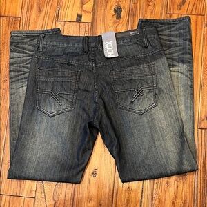 XOCHI Dark Wash Relaxed Skinny Jeans